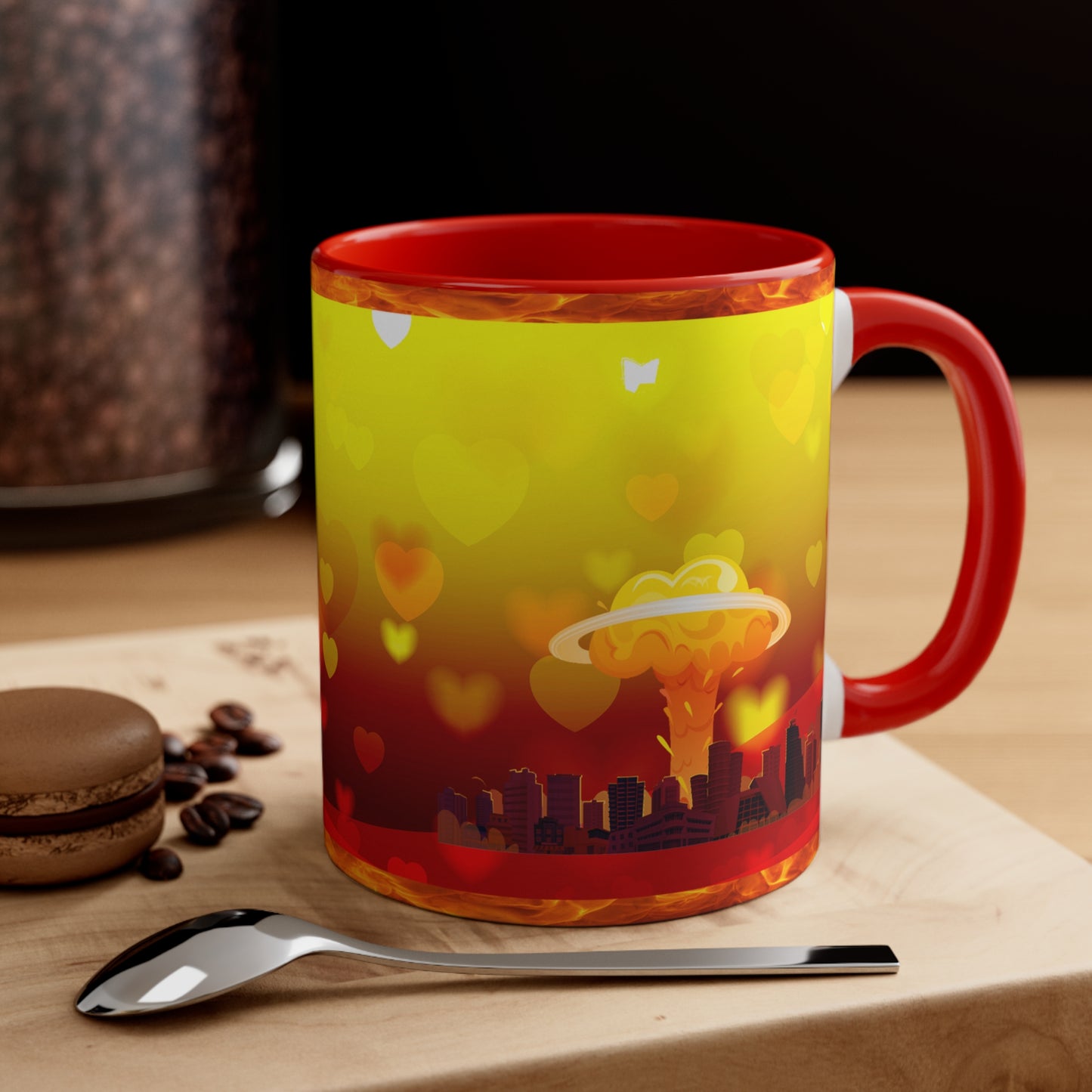 Apocalyptic Cupid - Valentine's Day Accent Coffee Mug - Left 11oz