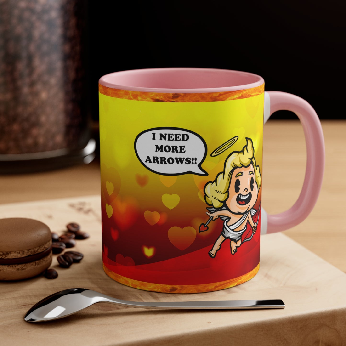 Apocalyptic Cupid - Valentine's Day Accent Coffee Mug - Right 11oz