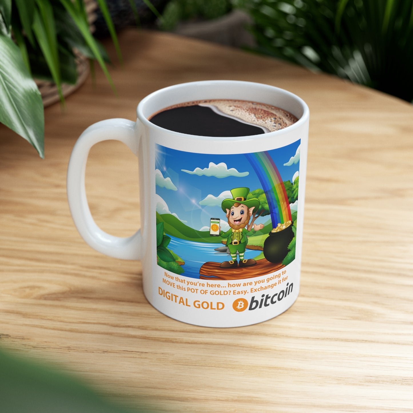 Pot of Gold for Bitcoin Digital Gold St. Patrick's Day Coffee Mug 11oz