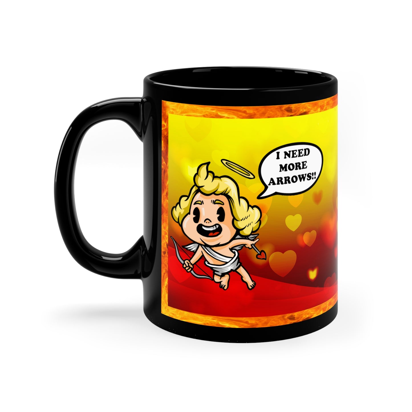 Apocalyptic Cupid - Valentine's Day - Left 11oz Black Mug