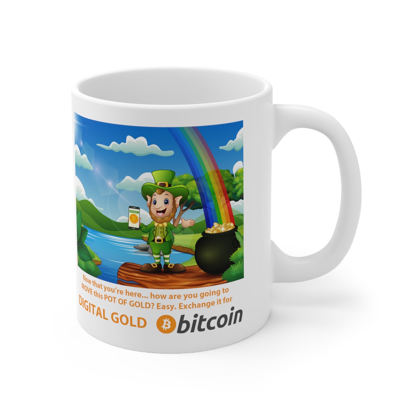 Pot of Gold for Bitcoin Digital Gold St. Patrick's Day Coffee Mug 11oz