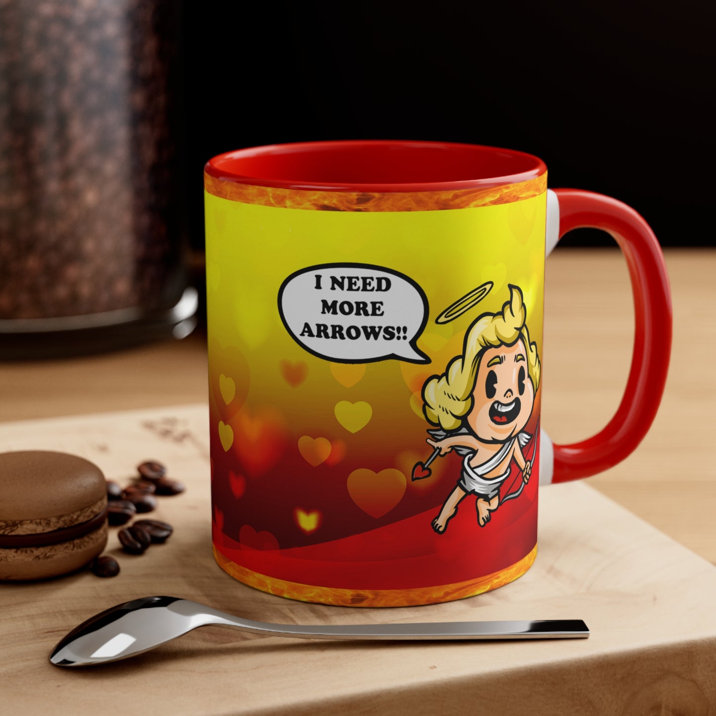 Apocalyptic Cupid - Valentine's Day Accent Coffee Mug - Right 11oz