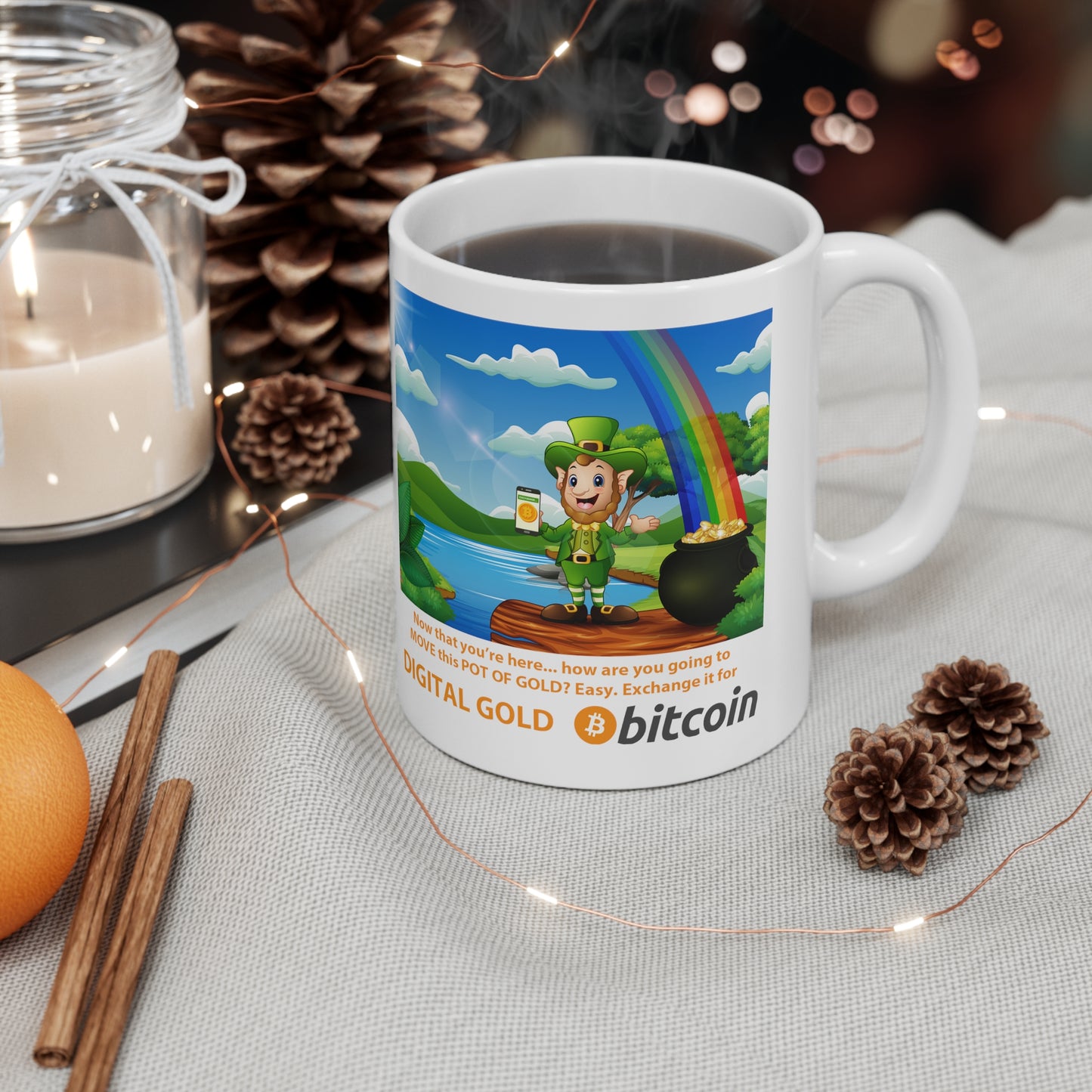 Pot of Gold for Bitcoin Digital Gold St. Patrick's Day Coffee Mug 11oz